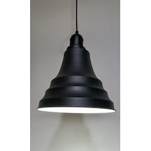 Riolight Retro Siyah Içi Beyaz Tekli Metal Sarkıt Çap:23Cm (538286608)