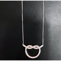 Oriental Kuyumculuk Jewellery Iç Içe Geçmiş Taşlı Gümüş Kolye Gümüş