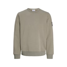 Jack & Jones Jack&jones 12298440 Jjcleveland Sweat Crewneck Vetıver Erkek Sweatshirt Yeşil