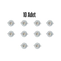 Ct-6598 Sim Cam Spot Ampülsüz Led Efekli 10 Adet - 3 W Led Çerçeveli Beyaz