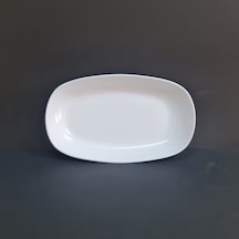 2 Adet Standart Melamin Kayık Tabak Orta Salata Tabağı 24x14 Cm - Beyaz Beyaz