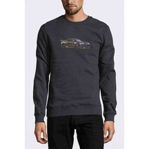 Audi Redz Baskılı Füme Antrasit Erkek Örme Sweatshirt