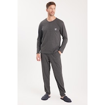 Tudors Erkek Standart Fit %100 Pamuk Bisiklet Yaka Beli Lastikli Antrasit Pijama Takımı-37937 Antrasit Tudors Erkek Standart Fit %100 Pamuk Bisiklet Yaka Beli Lastikli Antrasit Pijama Takımı-37937 Antrasit