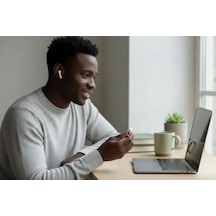 Anc Enc Kablosuz Bluetooth Kulaklık 5.4 Version Son Hız Bağlantı, Uzun Şarj Kapasitesi, Ses Asistanı, Beyaz 10 Metre Çekiş Mesafesi Pürüzsüz Ses Kalitesi Gürültü Engelleme Ve A Plus Mikrofon