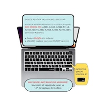 Macbook Rusça Klavye Koruyucu Us Amerikan Enter M1-m5 A2681 A3113 A3240 A3449 A2941 A3241 A2442 A2779 A2992 A2485 A2991 Russian Keyboard Cover Touch Id Siyah