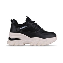 M.p 241-1663 Poli Hafif Taban Bağcıklı Kadın Sneaker Siyah Siyah