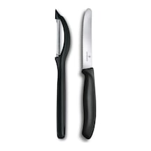Victorinox Yan Soyacak-11 CM Bıçak 2 Li Set Siyah