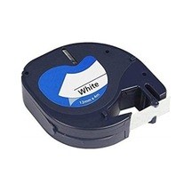 Tr Dymo Lt Letratag Muadil Beyaz Etikt Siyah Plastik Serit 91201 12mmx4m 1