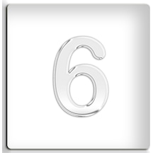 4.2 Cm Metal Krom Kapı Numarası - Kendinden Yapışkanlı No 6