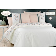 Capital Home Nakışlı Çift Kişilik Nevresim Takımı 100% Pamuklu Krem