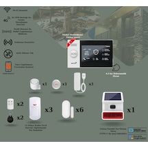 Akıllı Güvenlik Alarm Sistemleri Güneş Enerjili Dış Siren Ve Pet Uyumlu Standart Plus Set