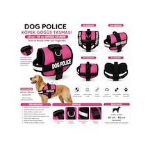 Dog Police Ayarlanabilir Köpek Göğüs Tasması Pembe - Siyah 60-85 Cm Çok Renkli