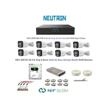 Neutron 2mp 8 Kameralı Gece Renkli Sesli Dış Ortam Ahd Set 500gb Neu-ab120-28-ca