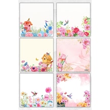 Çiçek Bloknot - 9 9 Cm Ebat- 50 Yaprak - Notepad - Memopad - Çizgisiz Not Kağıdı- To Do List - 2088
