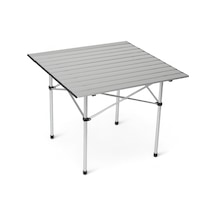 Katlanabilir Kamp Masası Alüminyum Büyük Boy 70x70x55 Cm - 70 X 70 X 55 Cm Gri