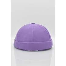 Kadın Hipster Katlamalı Cap Lila Docker Şapka - Standart