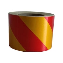 Fosforlu Bant Çapraz 9,2 Cm X 5 Metre Sarı Kırmızı