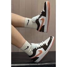 Nike Air Jordan 1 Low Womens Sneaker Hakiki Deri Kadın Günlük Spor Ayakkabı Beyaz Pembe Beyaz - Pembe