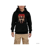 Zepplin Giyim Kreator Devil Door Siyah Çocuk Kapşonlu Sweatshirt
