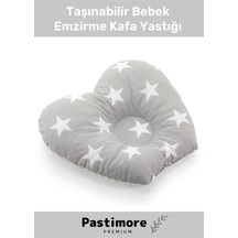 Premium Rahat Şık Taşınabilir Bebek Emzirme Kafa Yastığı Gri Bıngıldak Yastığı