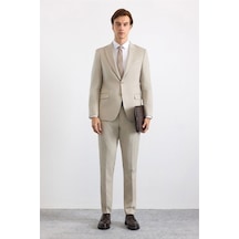 Süvari Bej Slim Sivri Yaka 6 Drop Takım Elbise Tk1020000358-bj3