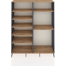 Hyperion Gardrop 7 Raflı 2 Askılı 176x44x221 Antrasit-çam Çam