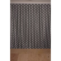 Kelebek Model Gri Renk İp Perde Hazır Düğmeleri Dikilmiş İp Perde 300 270 Cm Gri