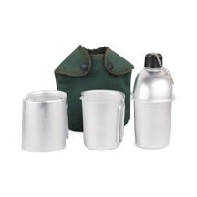 Pazly Kamp Doğa Maceraları İçin Alüminyum Çelik Kettle, Bardak, Odun Fırını + Katlanır Çatal Kaşık Seti Gümüş Gümüş