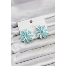 Lotus Model Buz Mavisi Renk Kristal Taşlı Kadın Küpe Tj-bkp11934 Çok Renkli