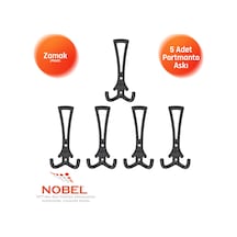 Enez Portmanto Askısı, Metal Vestiyer Askısı, Matsiyah, Duvar Ve Dolap Askılığı 5'li Set Vidalı Matsi Yah