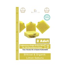 %100 Doğal Güzel Kokulu El Yüz Saç Vücut Cilt Orijinal Limon Sabunu - 2 Adet Karışık