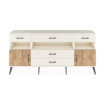 Arges Konsol 3 Raflı 5 Çekmeceli 2 Kapaklı 176x30x83 Aytaşı-çam/aytaşı Çam/aytaşı