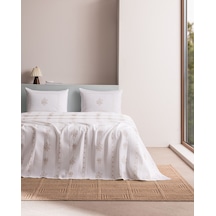 Madame Coco Victoire Tek Kişilik %100 Pamuk Karde Baskılı Pike Takımı - Bej 8684427311554 Çok Renkli
