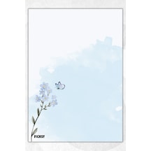 A5 Çiçek Bloknot Çizgisiz Defter - 50 Yaprak - Memopad - Notepad - Not Defteri - Not Kağıdı - 1164 Çok Renkli