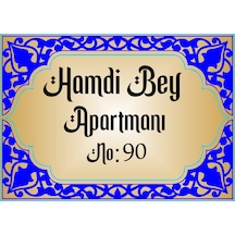 Apartman İsim Levhası Mod12 Parlak Aliminyum Levhaya Baskılı