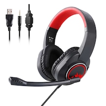 Eksa T8 Gaming Kulaklık Oyuncu Kulaklığı Led Işıklı 3.5 mm & Mikrofon - ZORE-258209 Siyah