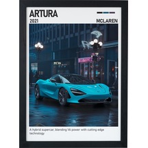Mclaren Artura Ahşap Çerçeveli Poster Tablo Hibrit Supercar