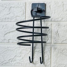 Kendiliğinden Yapışkanlı Siyah Paslanmaz Metal Fön Makinesi Askısı Saç Kurutma Makinesi Tutacağı 41 Çok Renkli