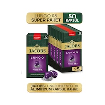 Jacobs Lungo 8 Intenso Nespresso Uyumlu Kapsül Kahve 10 Kapsül X 5 Adet Kapsül Kahve