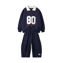 Erkek Çocuk Polo Yaka Sweatshirt Ve Eşofman Altı Lacivert