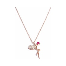 Nusret 925 Ayar Rose Gümüş Peri Kolye, Pembe 63647608