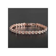 Lunarie Rose Gold Kalp Detaylı Zirkon Taşlı Bileklik