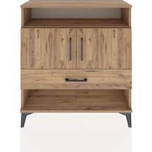 Arges Şifonyer 3 Raflı Tek Çekmeceli 2 Kapaklı 88x30x96 Çam-çam Çam