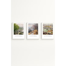 Beyaz Ahşap Çerçeveli Camille Pissarro Tablo Seti Huhu552