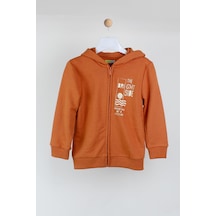 Losan Erkek Çocuk Kapşonlu Penye Hırka Turuncu