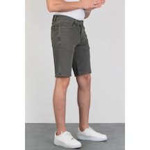 HLT Jeans Erkek Haki Slim Fit Likralı Denim Esnek Jeans Kot Şort 001