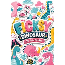 Sevimli Dinozor Sticker Seti - 25 Adet Etiket Çıkartma Diğer