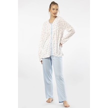 Empirme Düğmeli Battal Uzun Kollu Pijama Takım 001