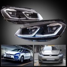 VW GOLF 7 2013-2016  7.5 DİZAYN KAYAR SİNYALLİ KROM J ÖN FAR