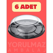 Pet Şeffaf Pasta Kabı Ve Kapağı Dayanıklı, Şeffaf Ve Şık Sunum Çözümü 6 Lı Paket
